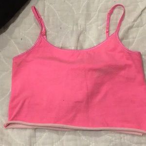 pink crop top